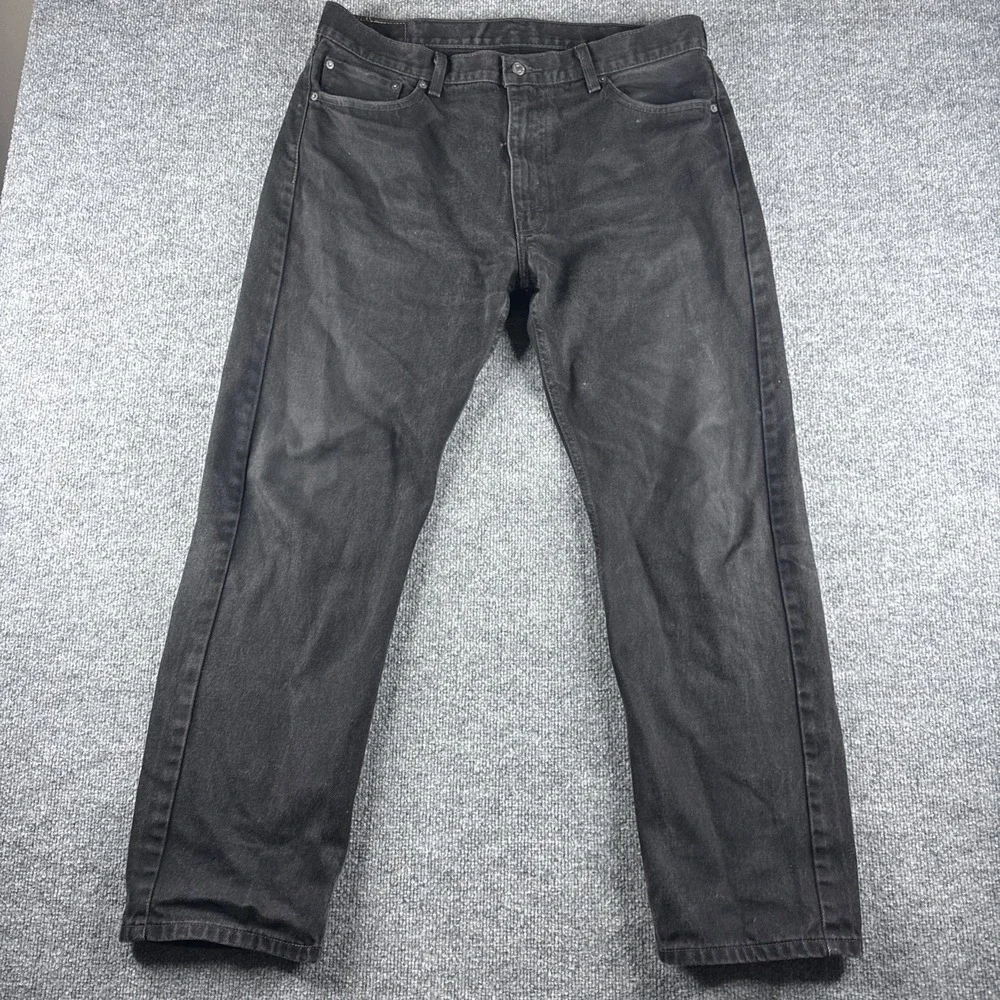 Levis 505 Jeans Men 38x32 Black Straight Leg Regular Fit Baggy Denim Workwear